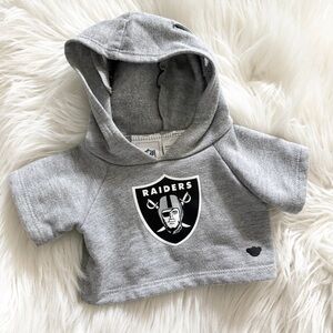BUILD-A-BEAR Raiders NFL Hoodie Gray Shirt Hood Top Stuffed Animal BABW Football